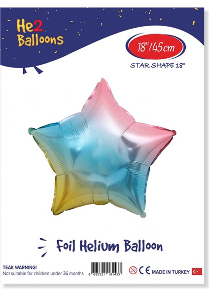Yıldız Folyo Balon 18" - Rainbow