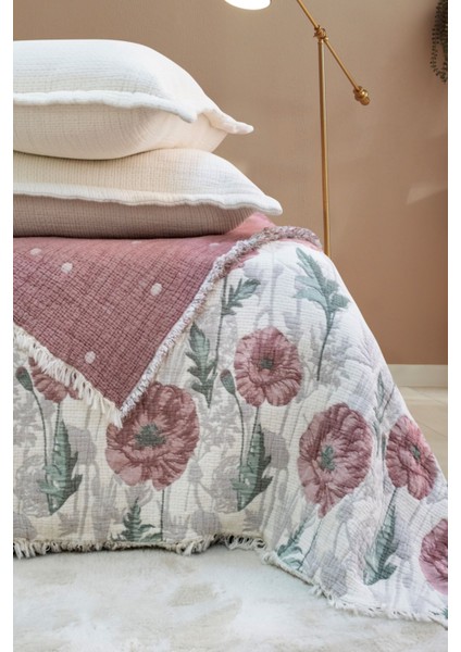 Müslin Yorgan 7 Katlı Dolgulu Gelincik Desen modelleri