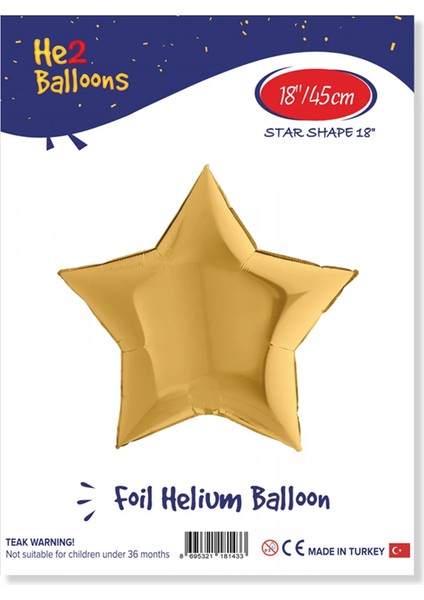 Yıldız Folyo Balon 18" - Altın