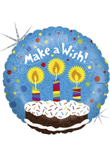 18'' Folyo Balon Make A Wish Birthday