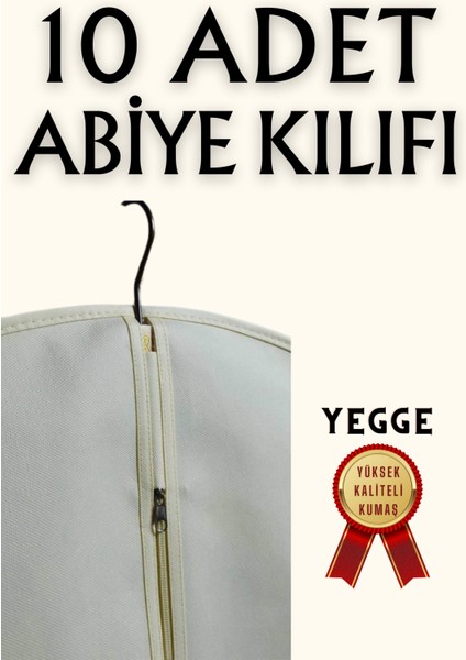 10 Adet Gelinlik Abiye Elbise Kılıfı 60X160 Abiye Gelinlik Kıyafet Kılıfı Gamboç Elbise Hurcu Kıyafet Hurç Kalın Diş Fermuarlı