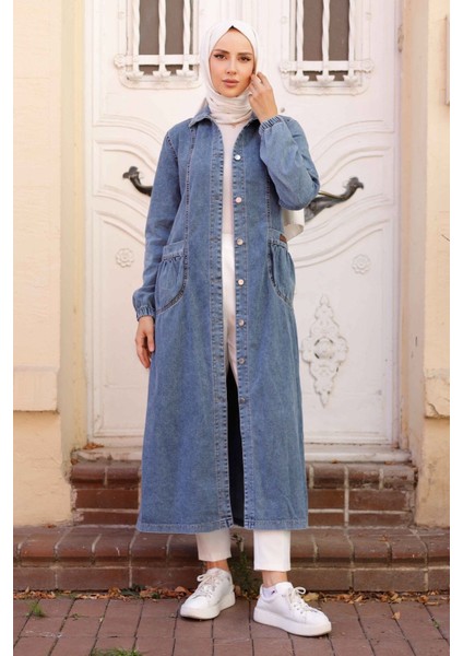 Kadın Büzgü Detaylı Denim Kot Kap -PMK341 fiyatları