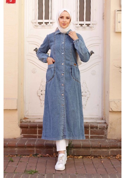 Kadın Büzgü Detaylı Denim Kot Kap -PMK341 modelleri