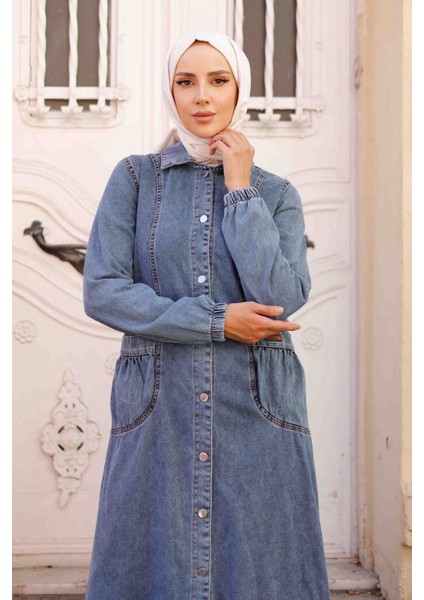 Kadın Büzgü Detaylı Denim Kot Kap -PMK341 indirimleri