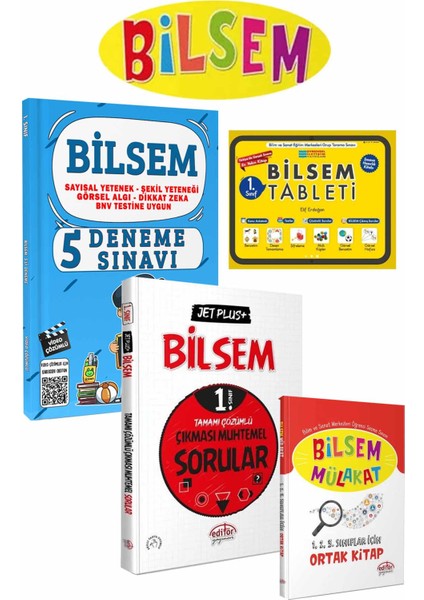 1. Sınıf Bilsem Deneme Sınavı Soru Bankası Mülakat Kitabı Seti