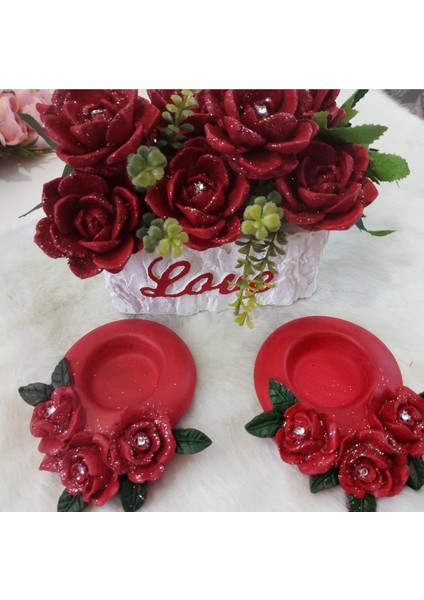 Üç Boyutlu Gül Çiçek Mumluk Silikon Kalıp K-461