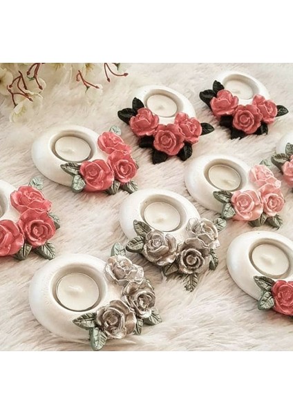 Üç Boyutlu Gül Çiçek Mumluk Silikon Kalıp K-461