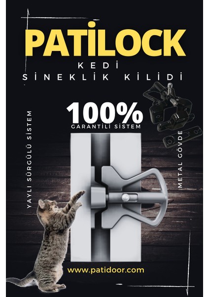 Patilock Kedi Sineklik Kilidi - Siyah