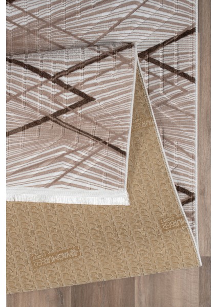 Kaymaz Taban Yıkanabilir Modern Salon Mutfak Oturma Odası Çocuk Odası Halısı 5040 Vizon indirimleri