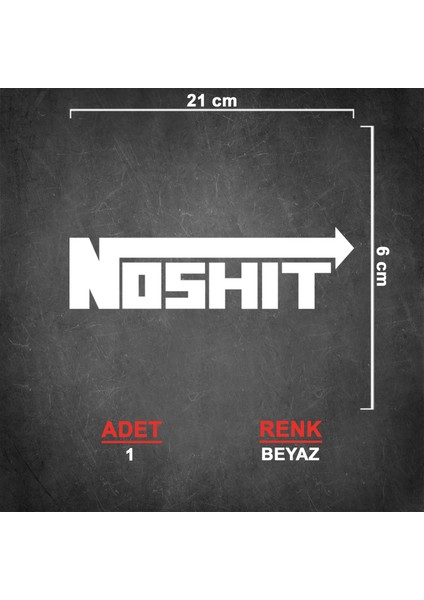 Noshit Sticker - Arka Cam Sticker - Ön Cam Sticker - Oto Sticker - Araba Sticker - Araç Sticker