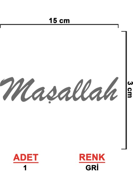 Maşallah Sticker - Maşallah Yazısı Sticker - Oto Sticker - Araba Sticker - Araç Sticker