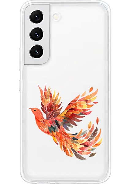 Samsung S21FE Uyumlu Ateş Kuşu Desenli Silikon Kılıf