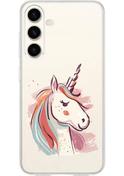 Samsung S24 Fe Uyumlu Rüya Tek Boynuz Desenli Silikon Kılıf