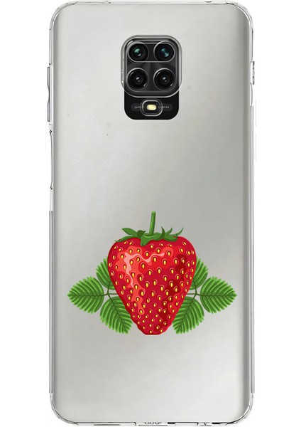 Xiaomi Redmi Note 9 Pro Uyumlu Çilek Desenli Silikon Kılıf