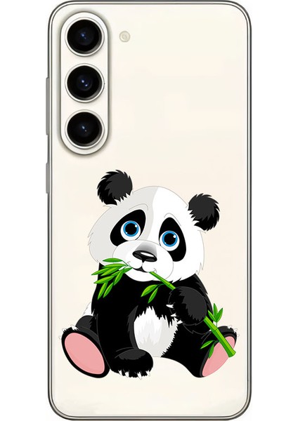 Samsung S23 Plus Uyumlu Bambu Yiyen Panda Desenli Silikon Kılıf