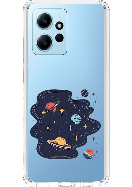 Xiaomi Redmi Note 12 4g Uyumlu Gezegenler Desenli Silikon Kılıf