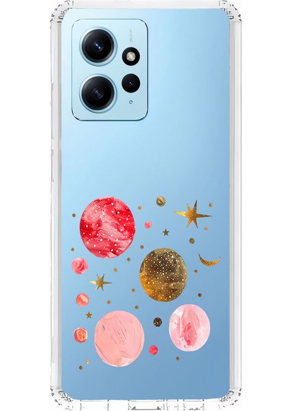 Xiaomi Redmi Note 12 4g Uyumlu Gezegenler Desenli Silikon Kılıf