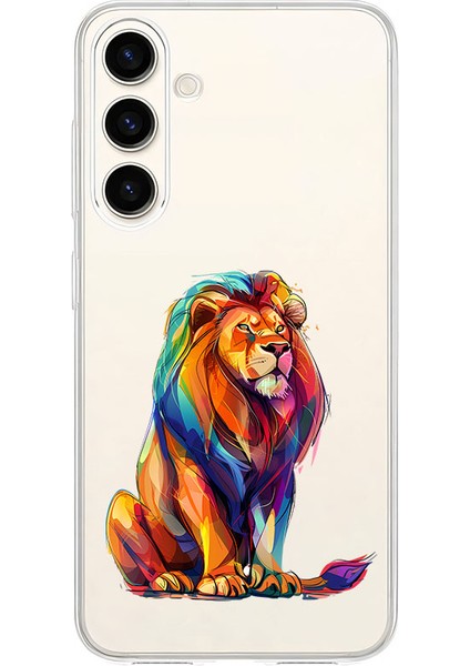 Samsung S24 Plus Uyumlu Renkli Aslan Desenli Silikon Kılıf
