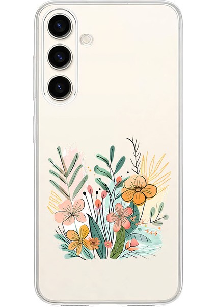 Samsung S23 Fe Uyumlu Çiçek Bahçesi Desenli Silikon Kılıf