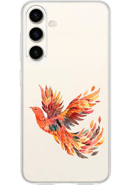Samsung S24 Fe Uyumlu Ateş Kuşu Desenli Silikon Kılıf