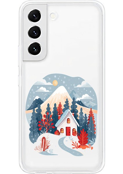 Samsung S21FE Uyumlu Kış Evi Desenli Silikon Kılıf