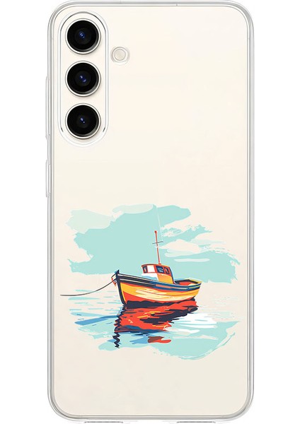 Samsung S24 Fe Uyumlu Balıkçı Teknesi Desenli Silikon Kılıf