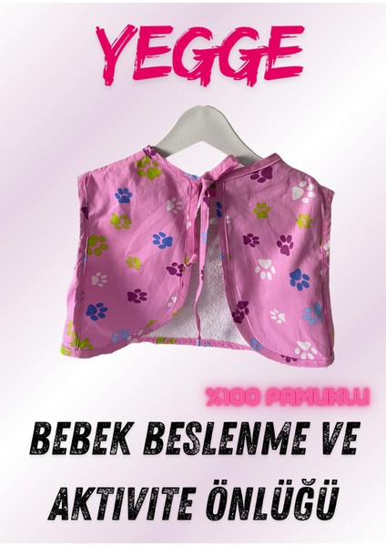 Havlulu Pembe Cepli Mama Beslenme ve Aktivite Önlüğü Bebek Önlük Bebek Ağız Havlusu