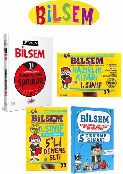 1. Sınıf BİLSEM Hazırlık Kitabı - Deneme Seti ve Soru Bankası
