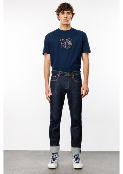 Marcel Slim Straight Fit Normal Bel Rinse Koyu Indigo Erkek Jean Pantolon