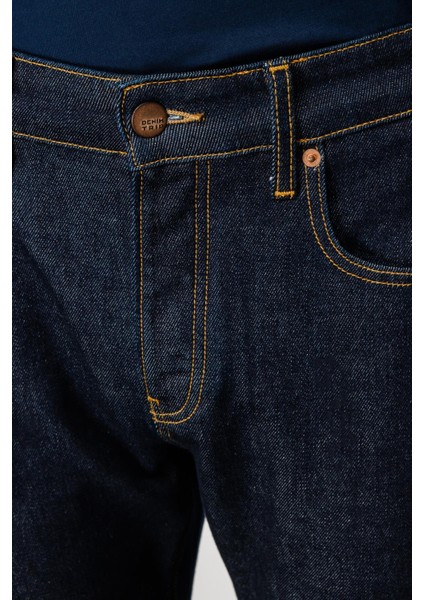 Marcel Slim Straight Fit Normal Bel Rinse Koyu Indigo Erkek Jean Pantolon