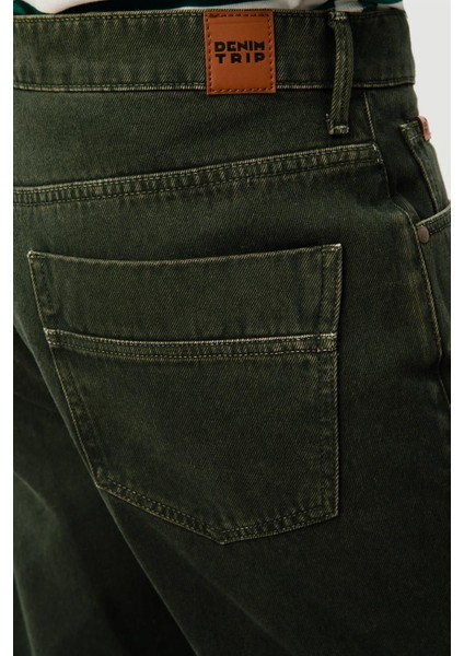Faron Loose Straight Fit Haki Yeşil Erkek Jean Pantolon indirimleri