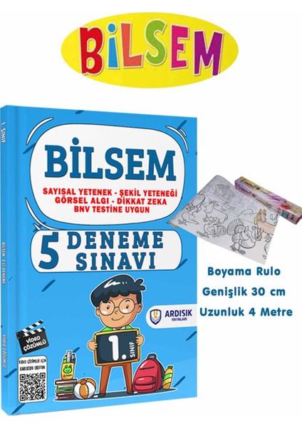 1. Sınıf Deneme Sınavı - Yapışkanlı Boyama Resim Kağıdı