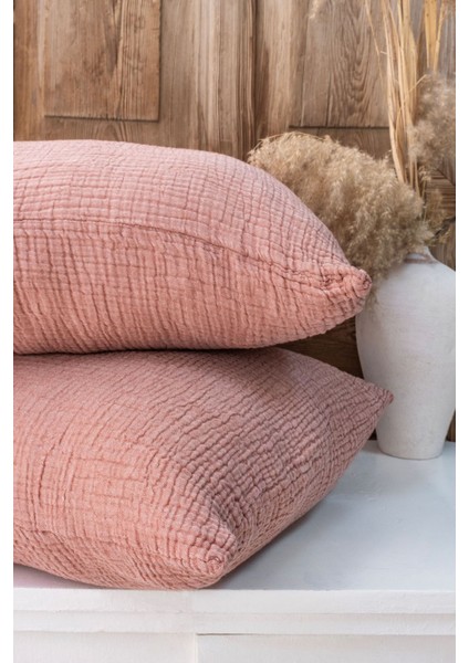 Müslin 2 Adet Yastık Kılıfı 4 Katlı 50X70