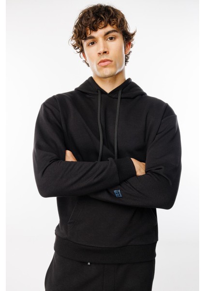 Rahat / Relaxed Fit Siyah Erkek Hoodie / Sweatshirt