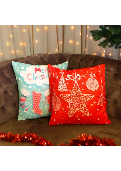 Yılbaşı Temalı Dijial Baskılı Yastık Seti
