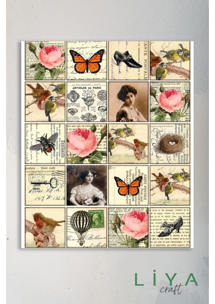 Pul Temalı Sticker Planner Ajanda Bullet Journal Için Uygun Set