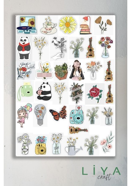 Sevimli Temalı Sticker Planner Ajanda Bullet Journal Için Uygun Set fiyatları