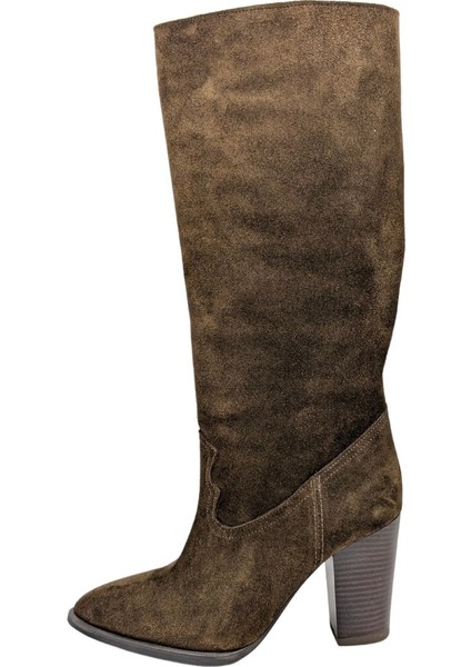 Gloria Paris KRN-1976 Süet Deri Kadın Topuklu Çizme - Gloria Paris KRN-1976 - Koyu Kahve - 38 fiyatları