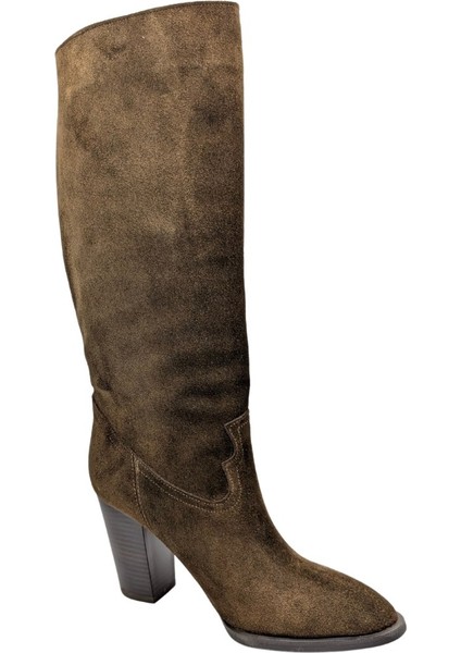 Gloria Paris KRN-1976 Süet Deri Kadın Topuklu Çizme - Gloria Paris KRN-1976 - Koyu Kahve - 38 modelleri