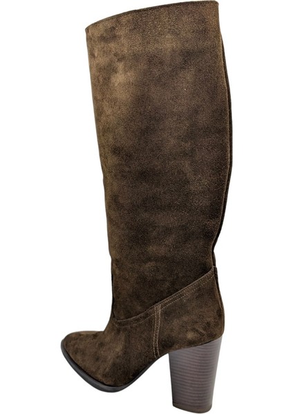 Gloria Paris KRN-1976 Süet Deri Kadın Topuklu Çizme - Gloria Paris KRN-1976 - Koyu Kahve - 38 fırsatları