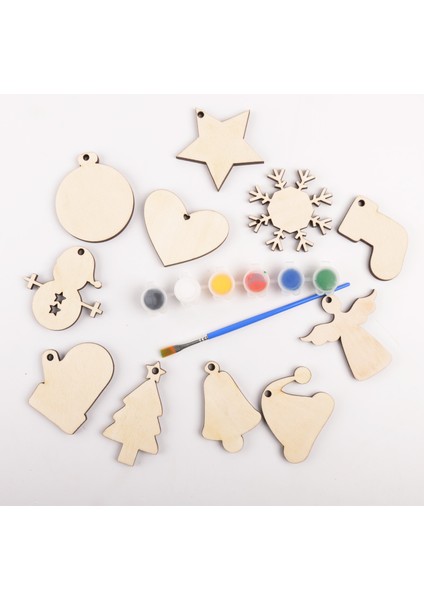 Yılbaşı Temalı Ahşap Boyama Seti Dıy , Yeni Yıl Çocuk Aktivitesi modelleri