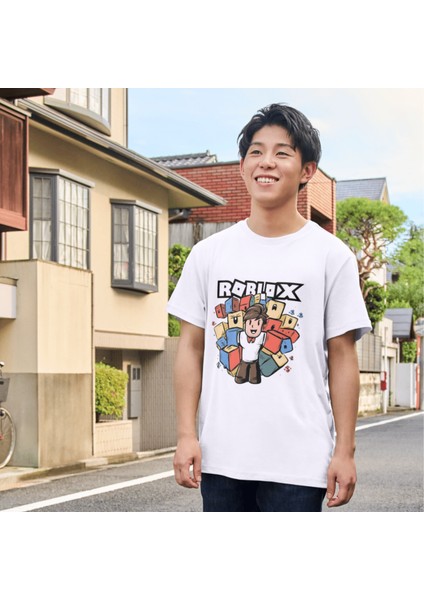 Roblox Çocuk Tişörtü Roblox Beyaz T-Shirt Yetikin Çocuk