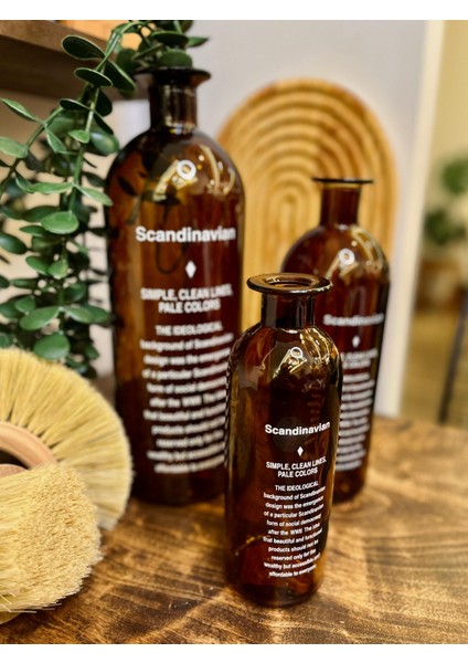 Dekoratif Yazılı Amber Küçük Boy Cam Vazo Pinterest