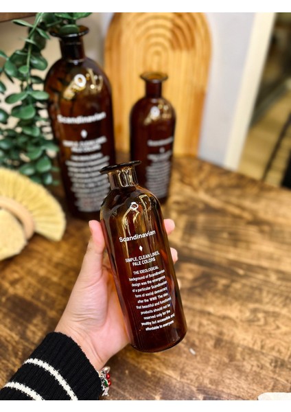 Dekoratif Yazılı Amber Küçük Boy Cam Vazo Pinterest modelleri