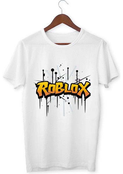 Çocuklar Için Roblox Tişört Çocuk Yetişkin Beyaz Roblox Tişört