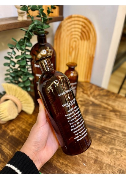 Dekoratif Yazılı Amber Orta Boy Cam Vazo Pinterest modelleri