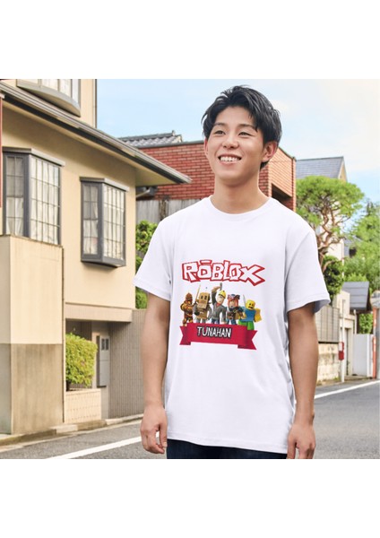 Roblox Isme Özel Tişört Roblox Çocuklar Için Tişört Beyaz Yetişkin Çocuk fiyatları