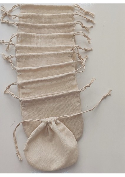 200 Adet Çok Amaçlı Bez Kese 10 x 10 Çay Çerez Lavanta Kına Kesesi