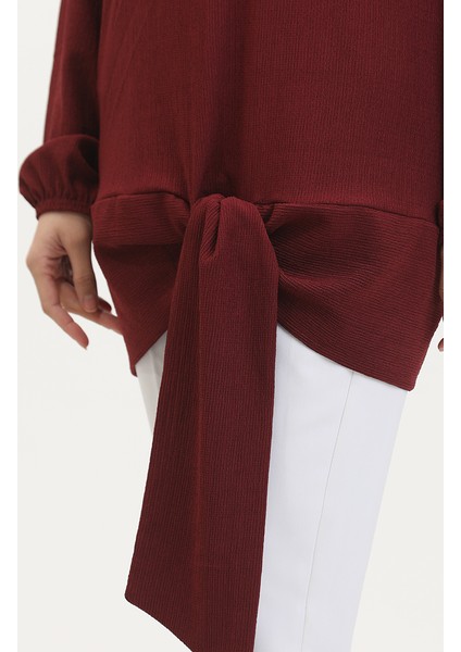 Kuşaklı Tunik 1020-05 Bordo fırsatları