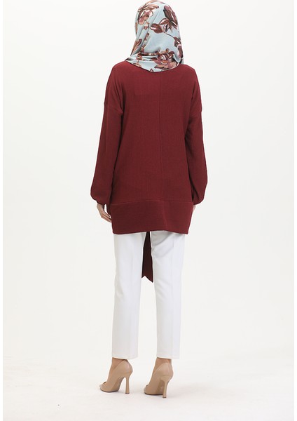 Kuşaklı Tunik 1020-05 Bordo indirimleri